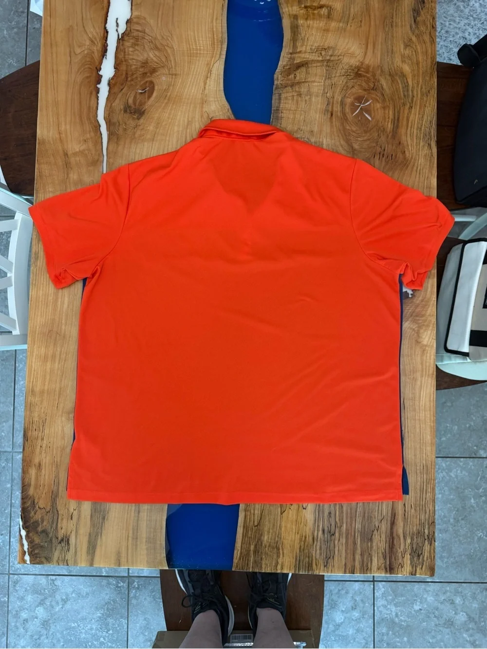 Adidas Golf Polo Shirt Men 2XL Orange Navy Colorblock Performance Stretch